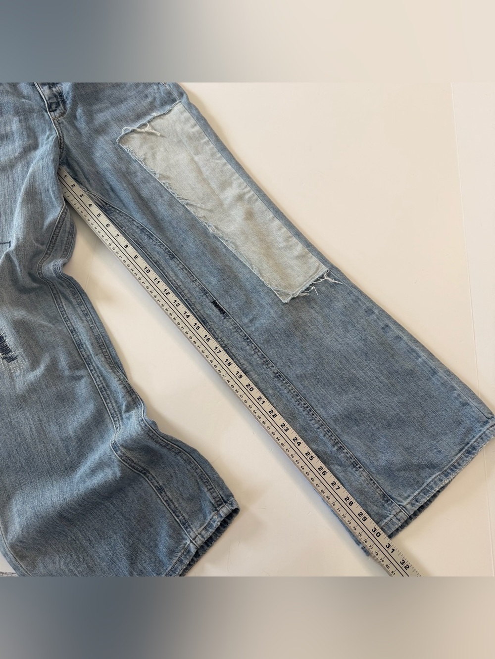 Anthropologie Pilcro Jeans Womens 29 Laidback Mid Rise Patchwork Flare Boho - Picture 8 of 11